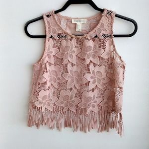 Fringe Pink Top